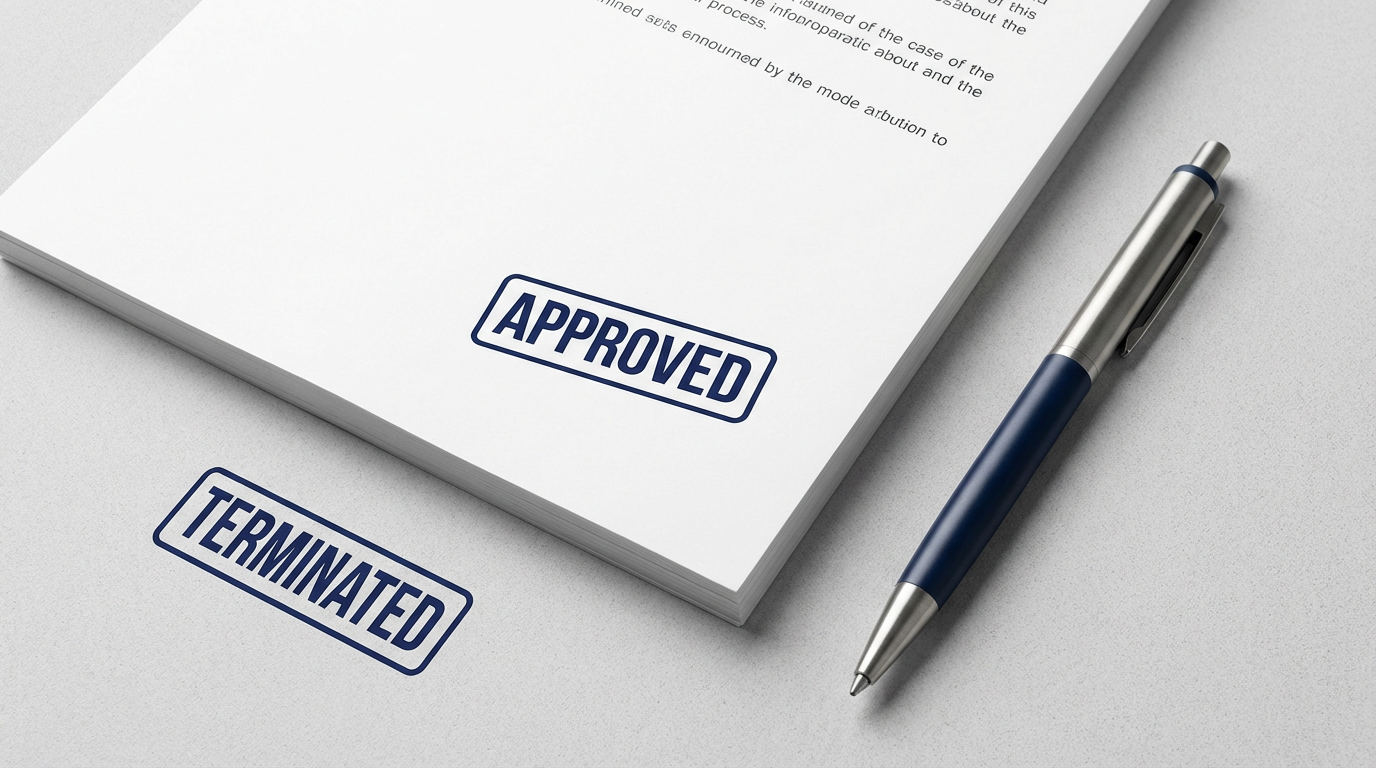 Legal document with approved stamp